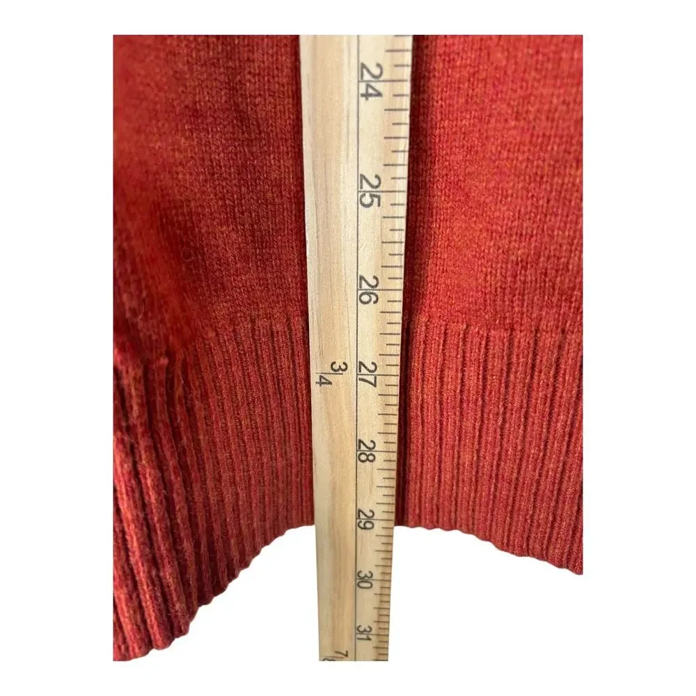 J Crew Sweater Men's Size XL Burnt Orange Crewneck Wool Blend Long Raglan Sleeve